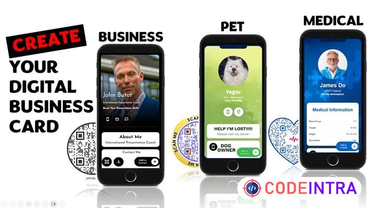 Create your Digital  Business Card and QR Code - Codeintra