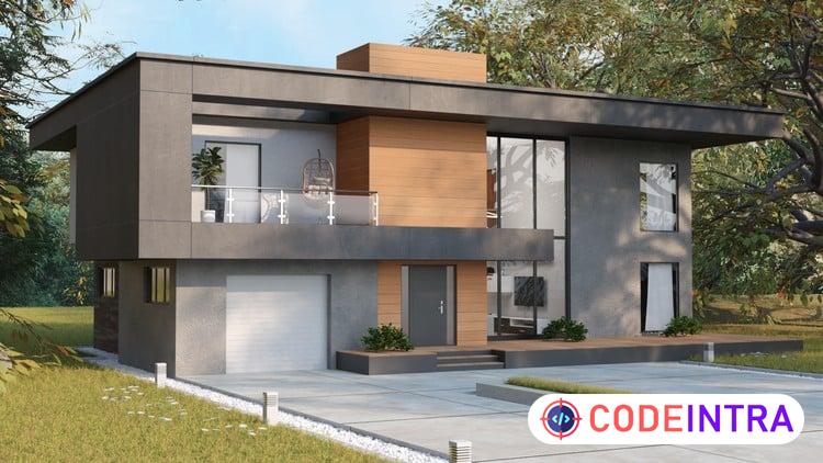Build a modern villa with accurate measurements in Blender - Codeintra