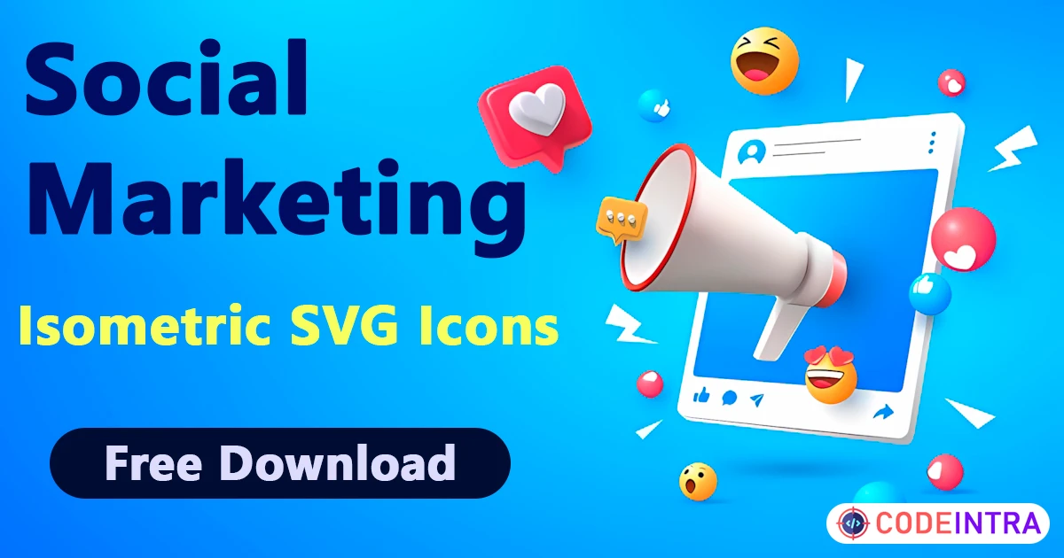 Social Marketing | Isometric SVG Icons - Codeintra
