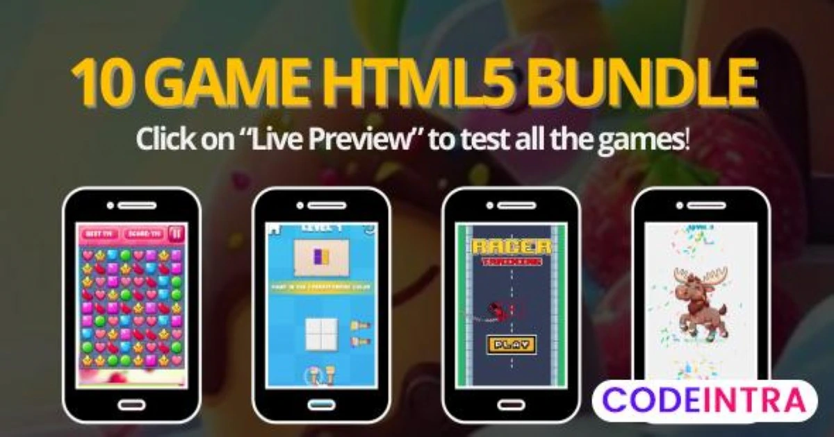 10 Game Bundle - Mega offer - HTML5 Game (all sour - Codeintra