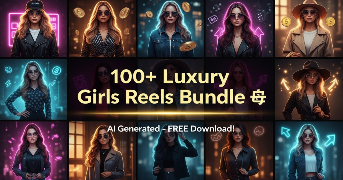 Product featured image 100+ Luxury Girls Reels Bundle AI Generated Free Download for Social Media Monetization - Codeintra