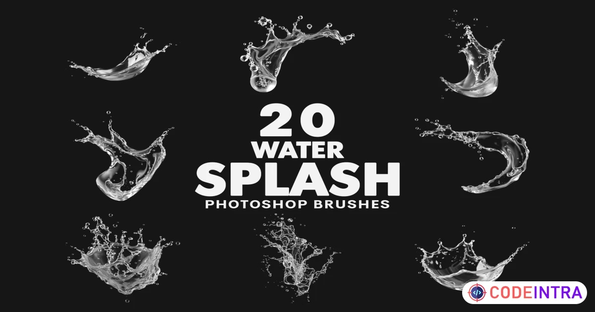 20 Water Splash Brushes - Codeintra