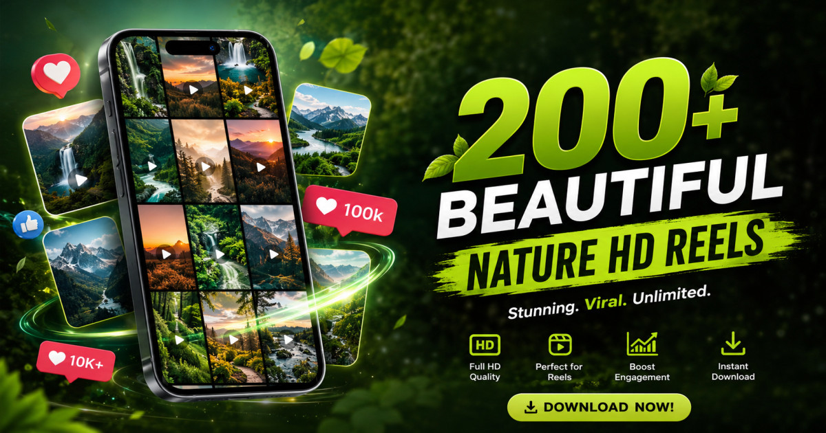 Product featured image 200+ Beautiful Nature HD Reels – Perfect for Instagram, TikTok, & YouTube - Codeintra