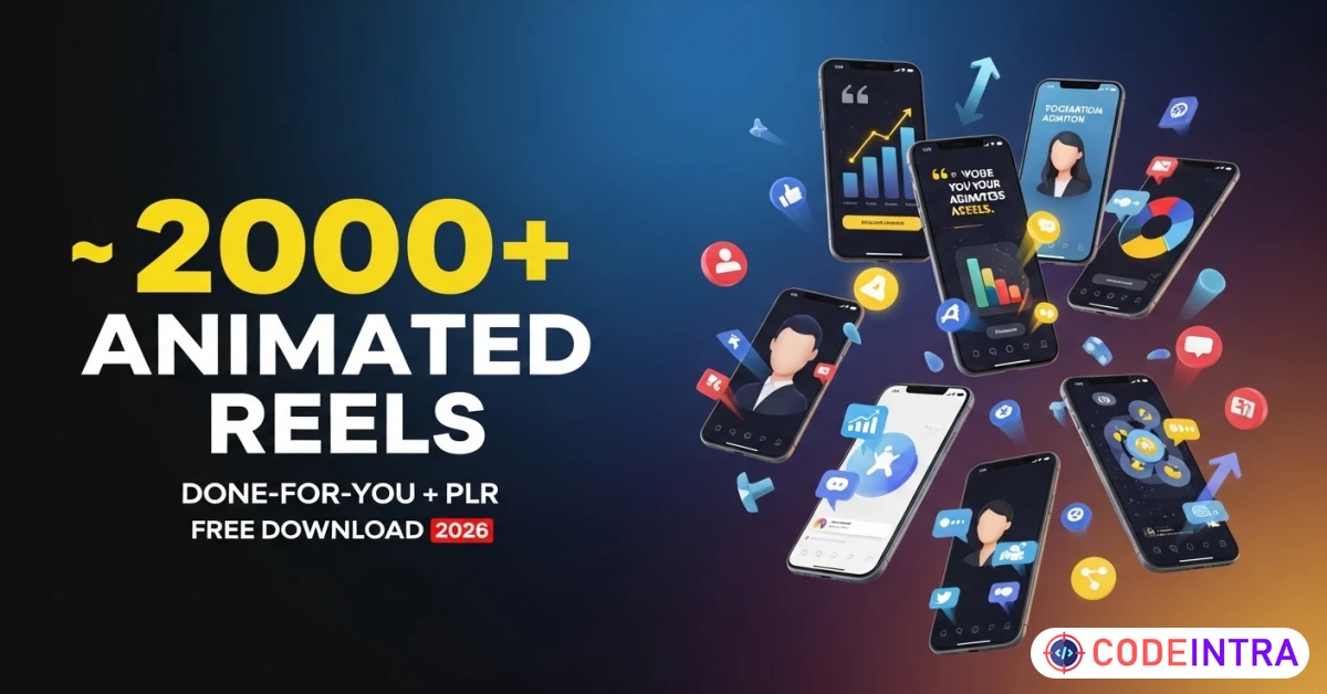 Product featured image 2000+ Animated Reels Bundle – Done For You Viral Short Videos - Codeintra