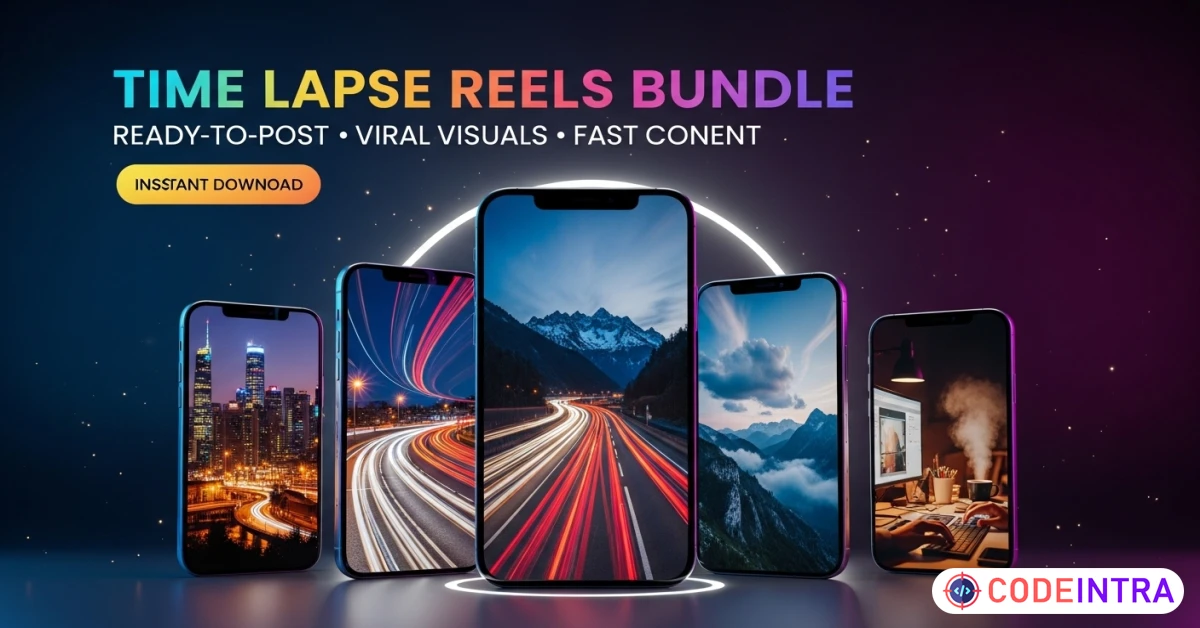 Product featured image 2200+ Time Lapse Reels Bundle Pack for Viral Short Videos - Codeintra
