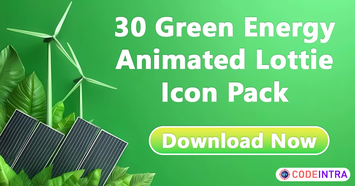 30 Green Energy Animated Lottie Icons – Eco-Friendly Motion Graphics 🌱 - Codeintra