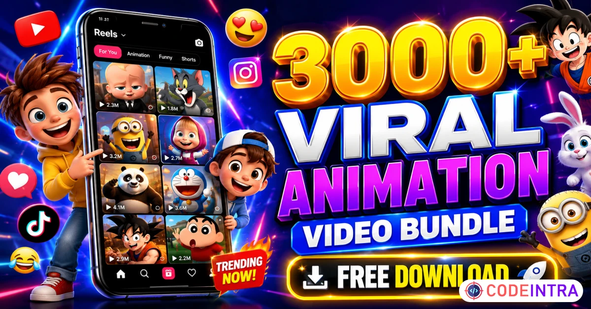 Product featured image 3000+ Viral Animation Video Bundle Download - Codeintra
