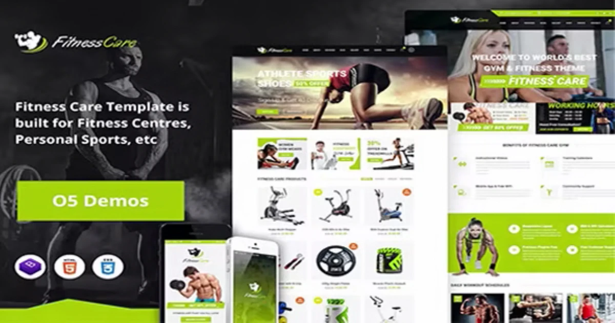 Fitness Care - Gym and Sports HTML5 Responsive Template - Codeintra