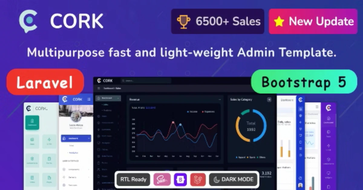 Cork - Bootstrap 5 Admin & Laravel 9 Dashboard Template - Codeintra