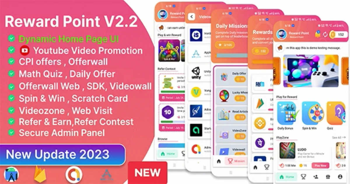 Reward Point - CPI Offer + Offerwall + Game + Spin - Codeintra