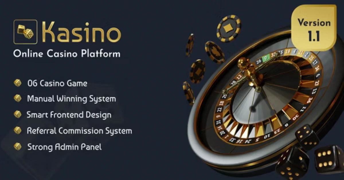 Kasino - Online Casino Platform - 6 Games - Laravel - Codeintra