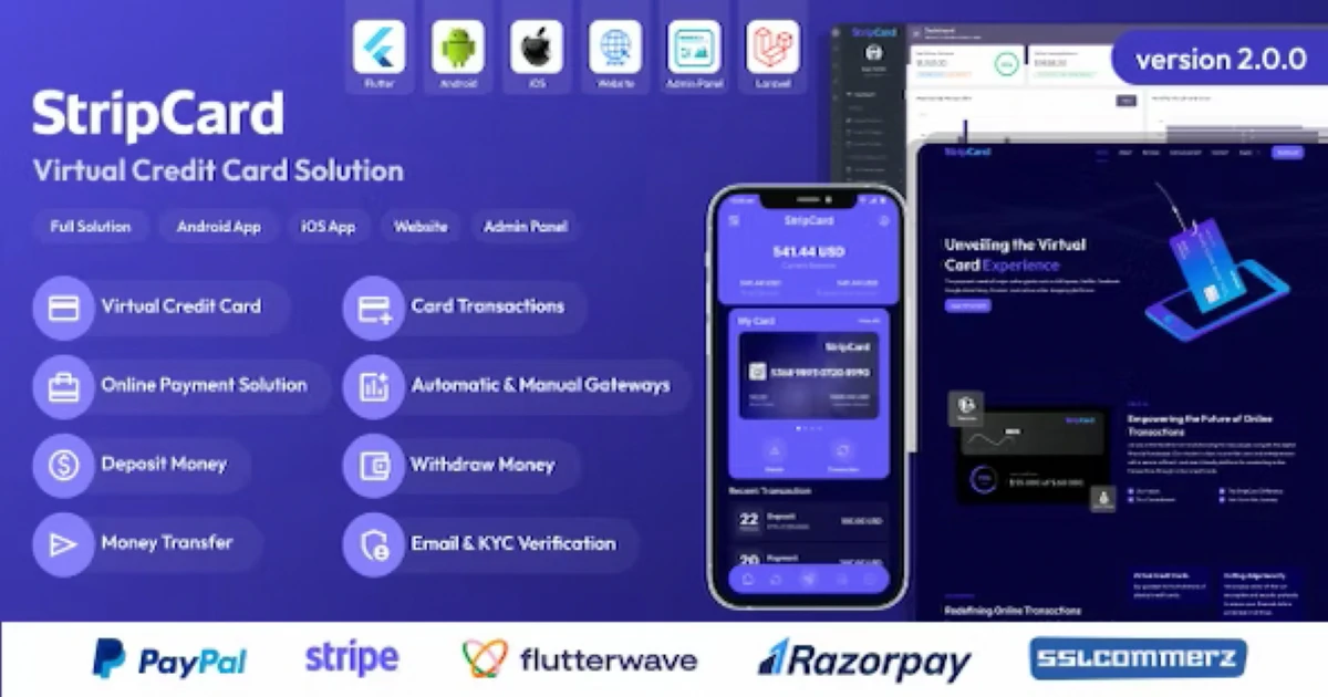 StripCard - Virtual Credit Card Solution Android App - Codeintra