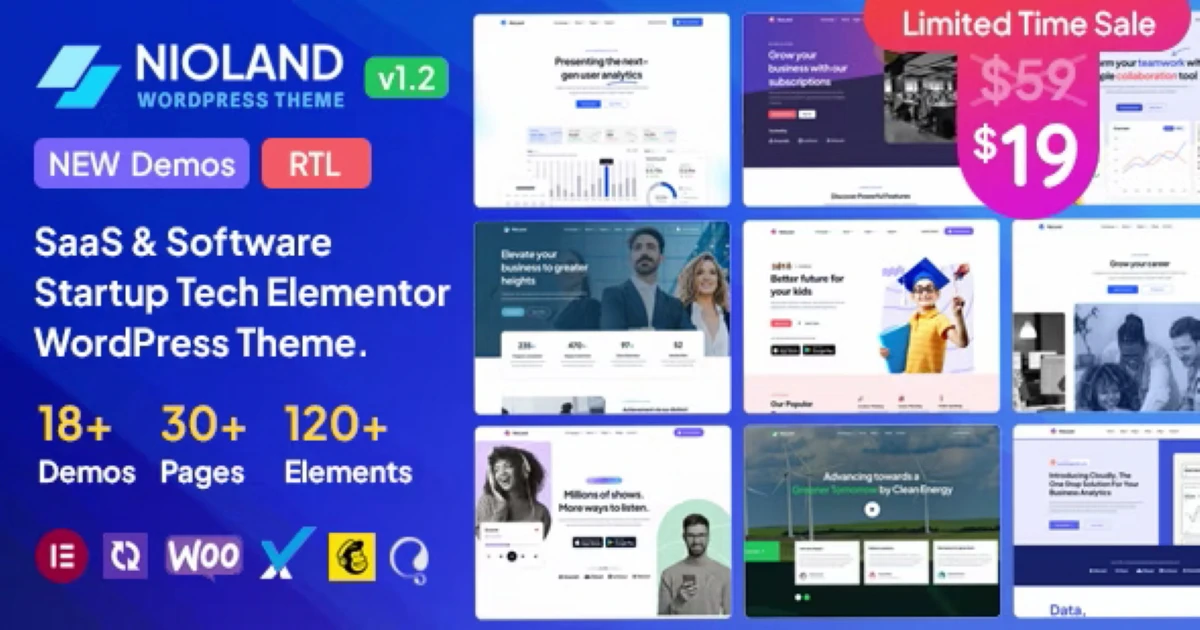 Nioland - SaaS & Software Startup Tech WordPress Theme - Codeintra