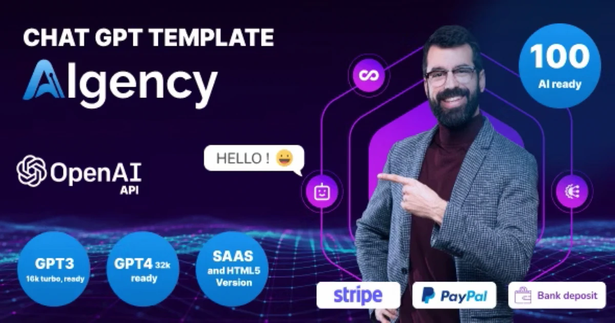 AI Chat GPT OpenAI - AIgency - SAAS and HTML 5 version - Codeintra