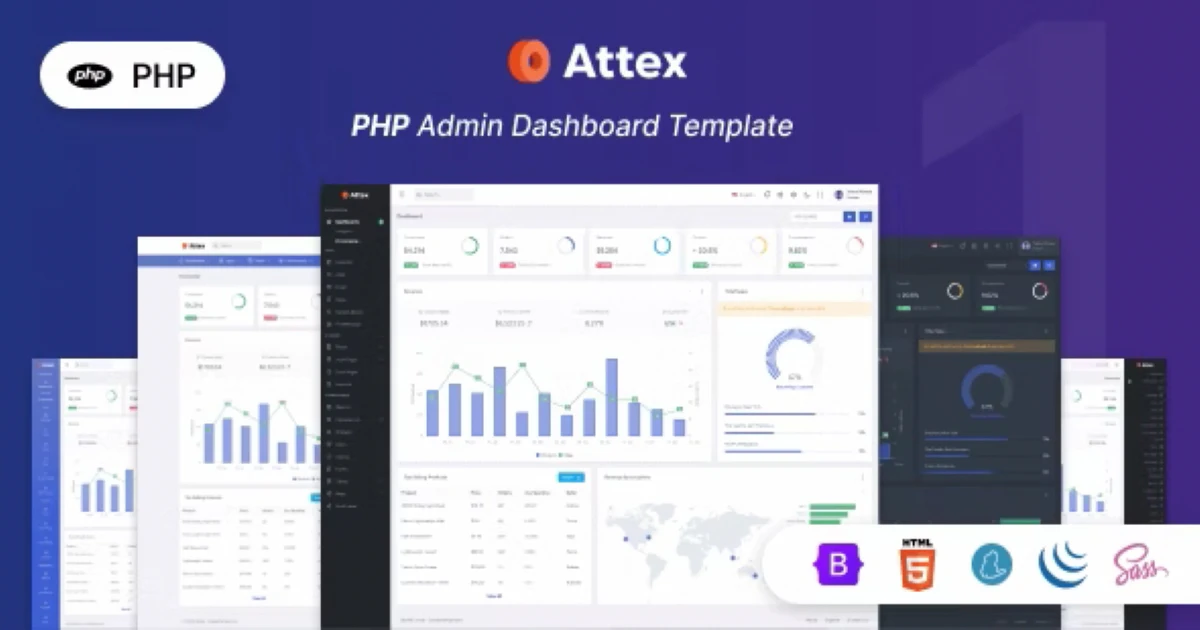 Attex - PHP Admin & Dashboard Template Premium Download - Codeintra