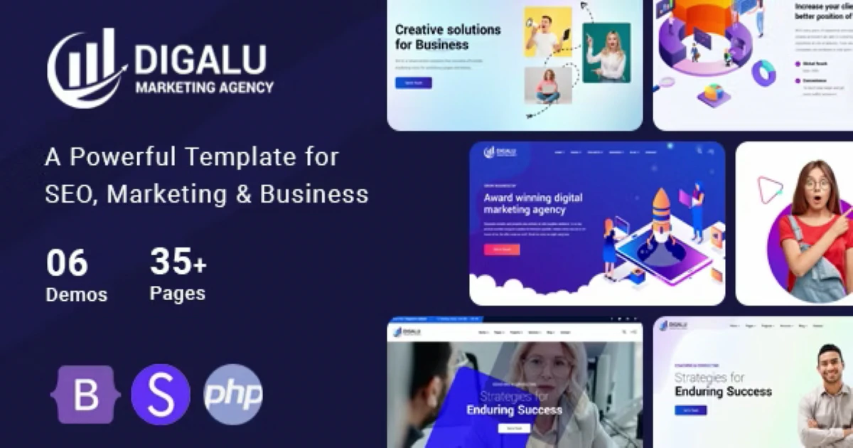 Digalu - Digital Marketing Agency HTML Template Premium - Codeintra