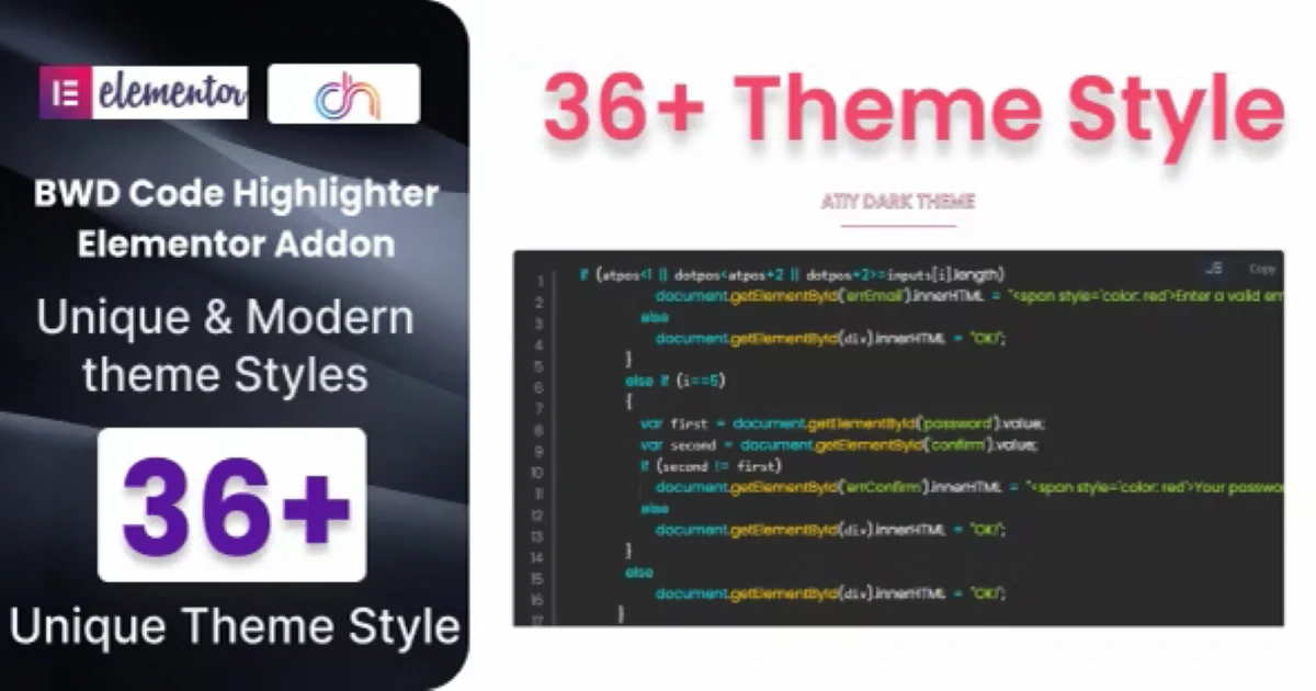 Code Highlighter Addon for Elementor Plugin GPL - Codeintra