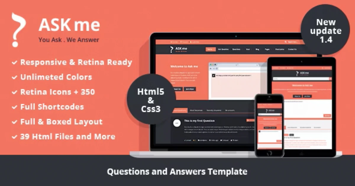 Ask me - Responsive Questions and Answers Template GPL - Codeintra
