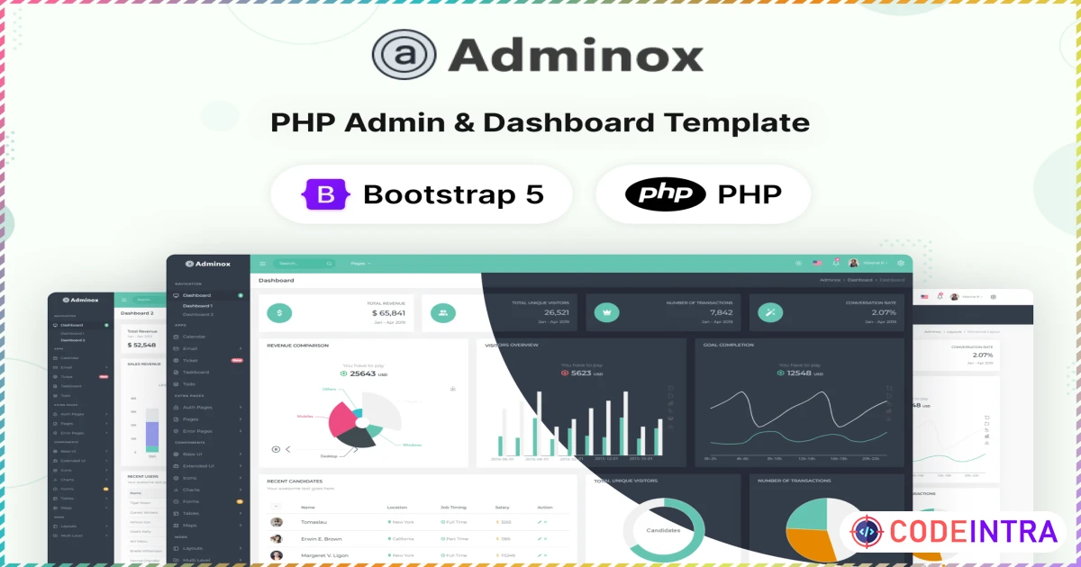 Adminox - PHP Admin & Dashboard Template - Codeintra