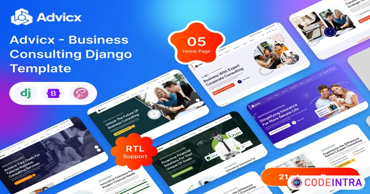 Product featured image Advicx - Django Business Consulting Template - Codeintra