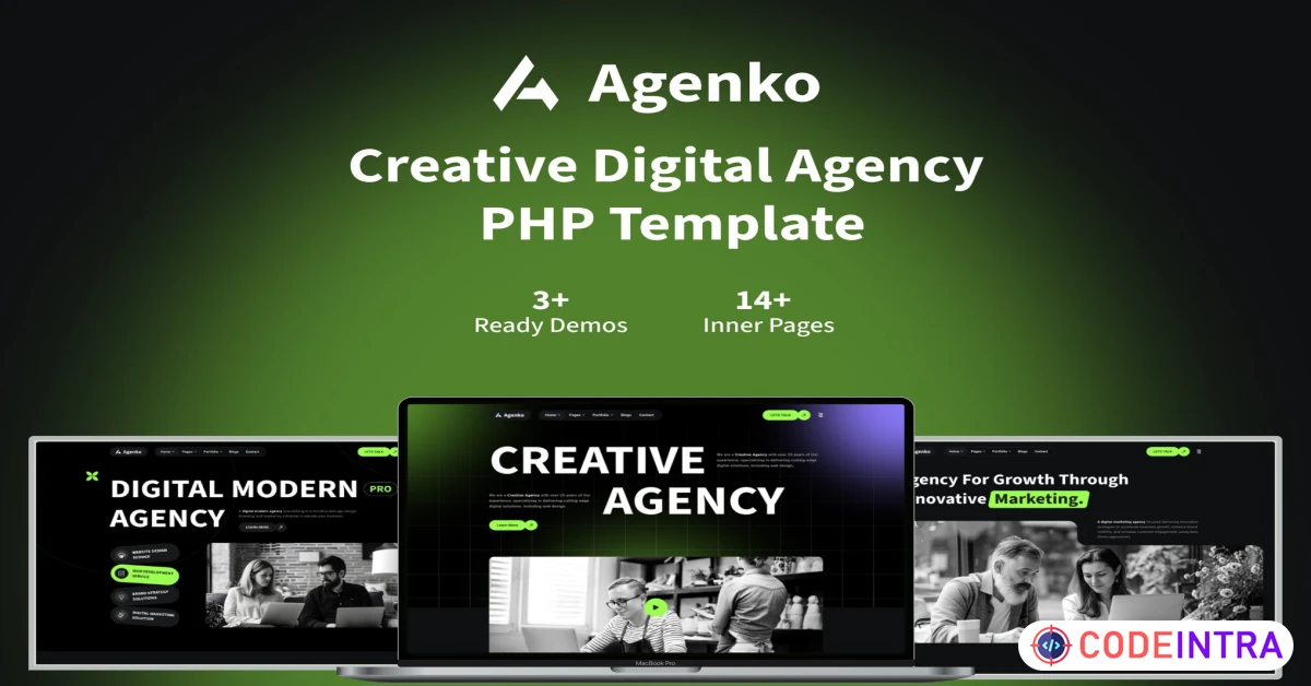 Product featured image Agenko — Creative Digital Agency PHP Template - Codeintra