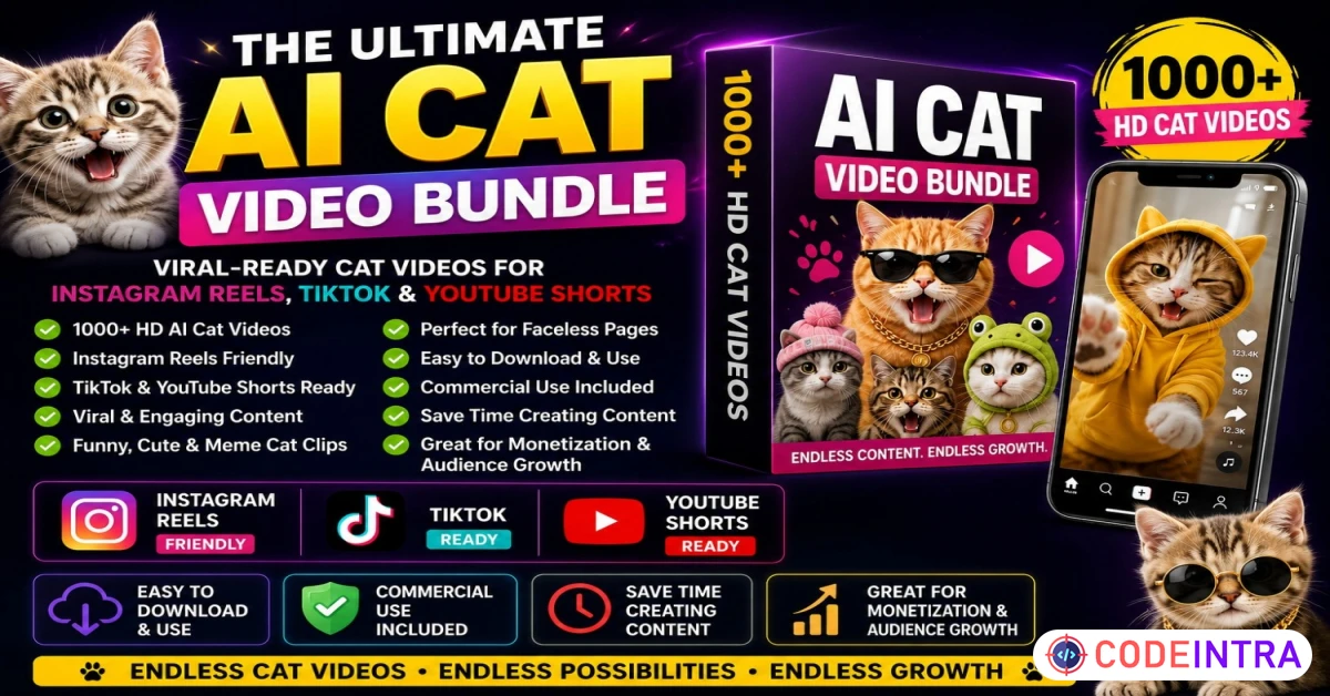 Product featured image AI CAT VIDEO BUNDLE - Codeintra