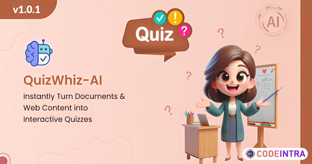 AI Powered Quiz Generator - QuizWhiz AI - Built With Laravel - Codeintra