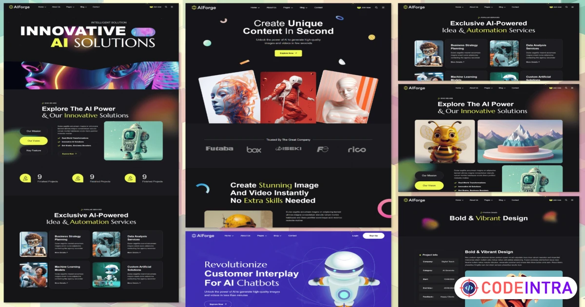 AIForge - Multipurpose AI SAAS Startup HTML Templa - Codeintra