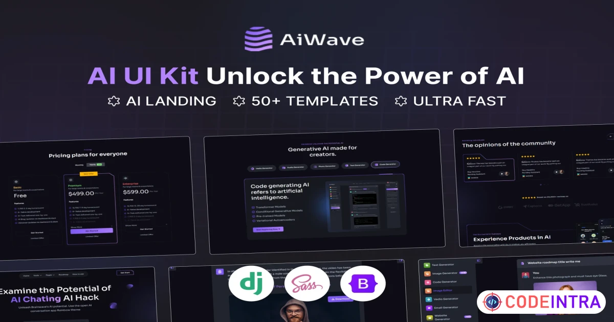 Aiwave Django 5 AI SaaS Website + Dashboard UI Kit - Codeintra