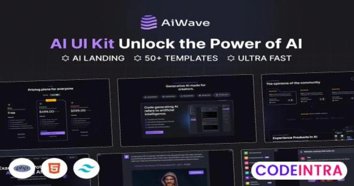 Aiwave – PHP - AI SaaS Website + Dashboard UI Kit - Codeintra