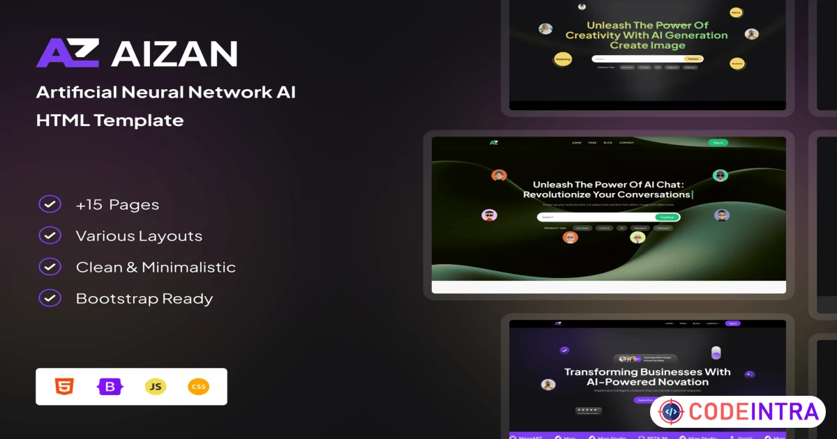 Aizan - Artificial Neural Network AI HTML Template - Codeintra