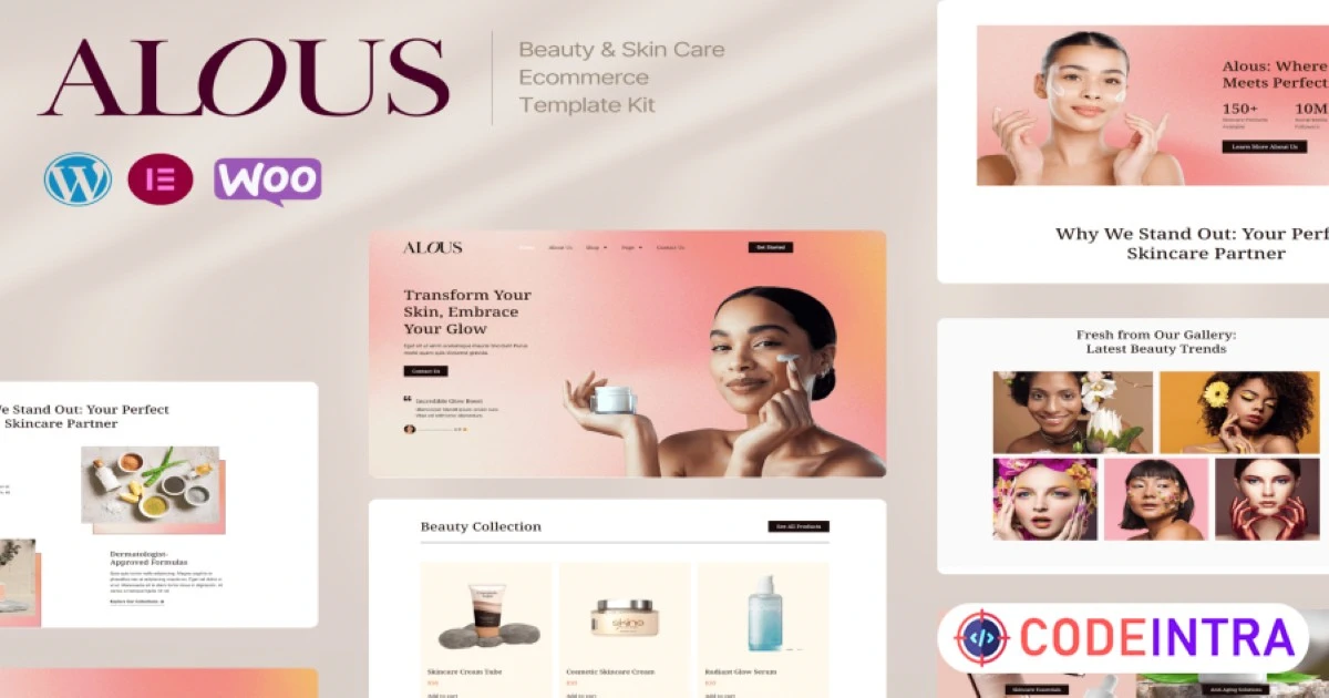 Alous - Beauty & Skin Care Ecommerce Elementor Pro Template Kit - Codeintra