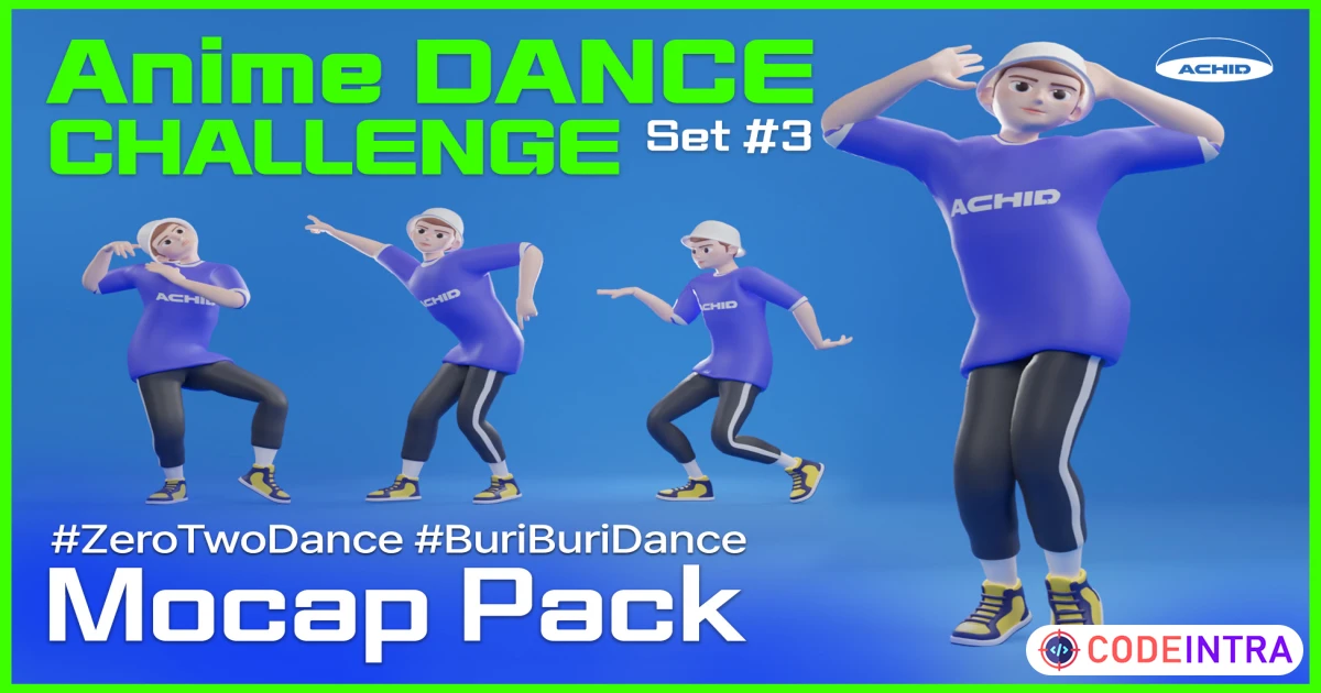 Anime Dance Challenge Mocap Pack #3 | 3D Animations | Unity Assets - Codeintra