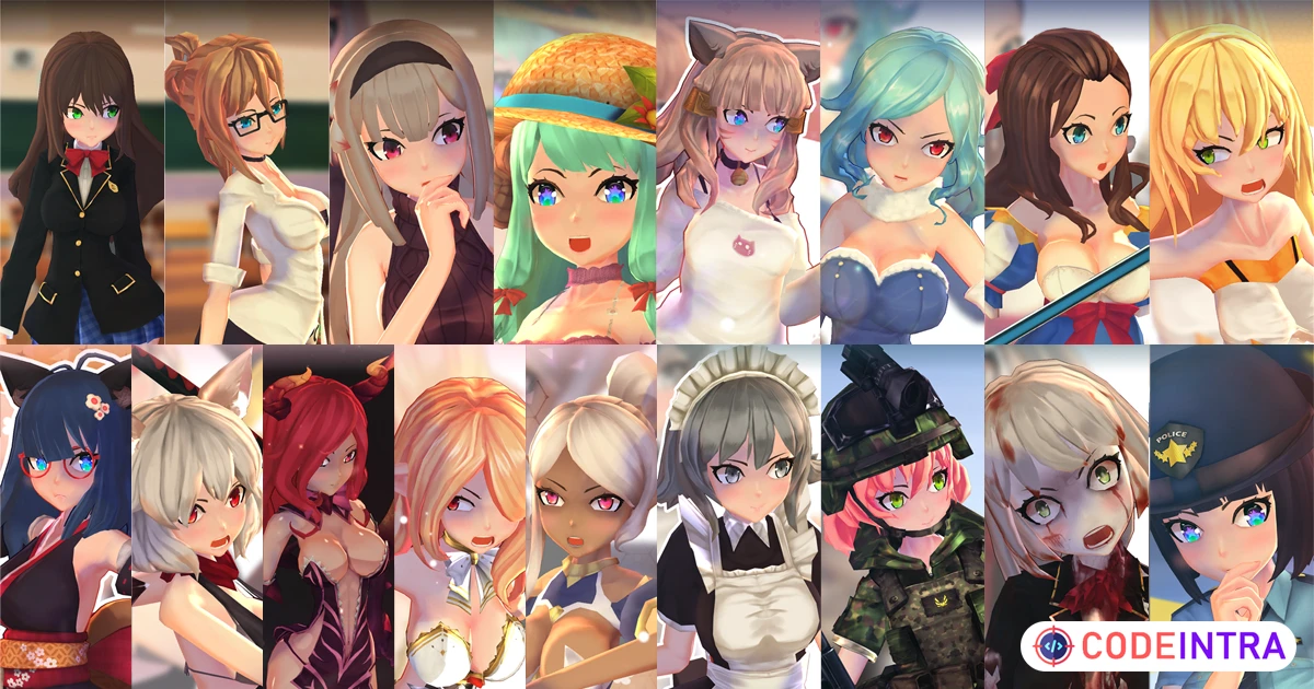 Product featured image Anime Girls Pack | Characters | Unity Assets - Codeintra