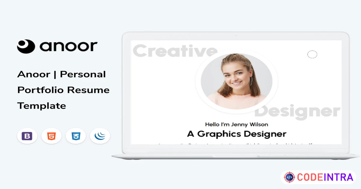 Anoor | Personal Portfolio Resume Template - Codeintra