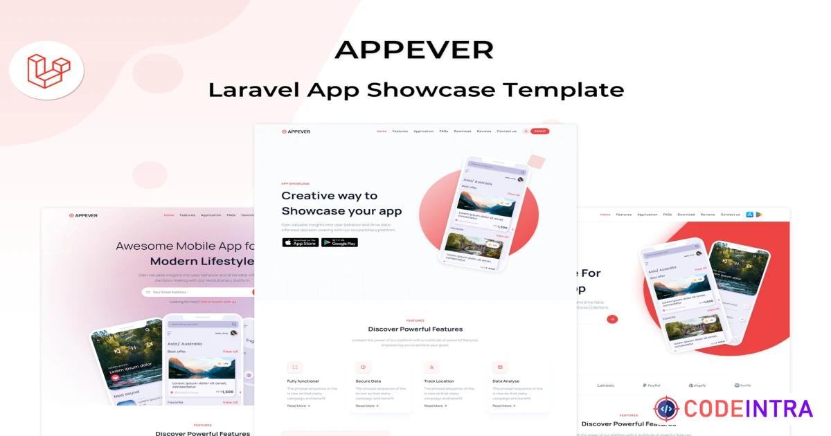 Appever - Laravel 11 App Landing Template - Codeintra
