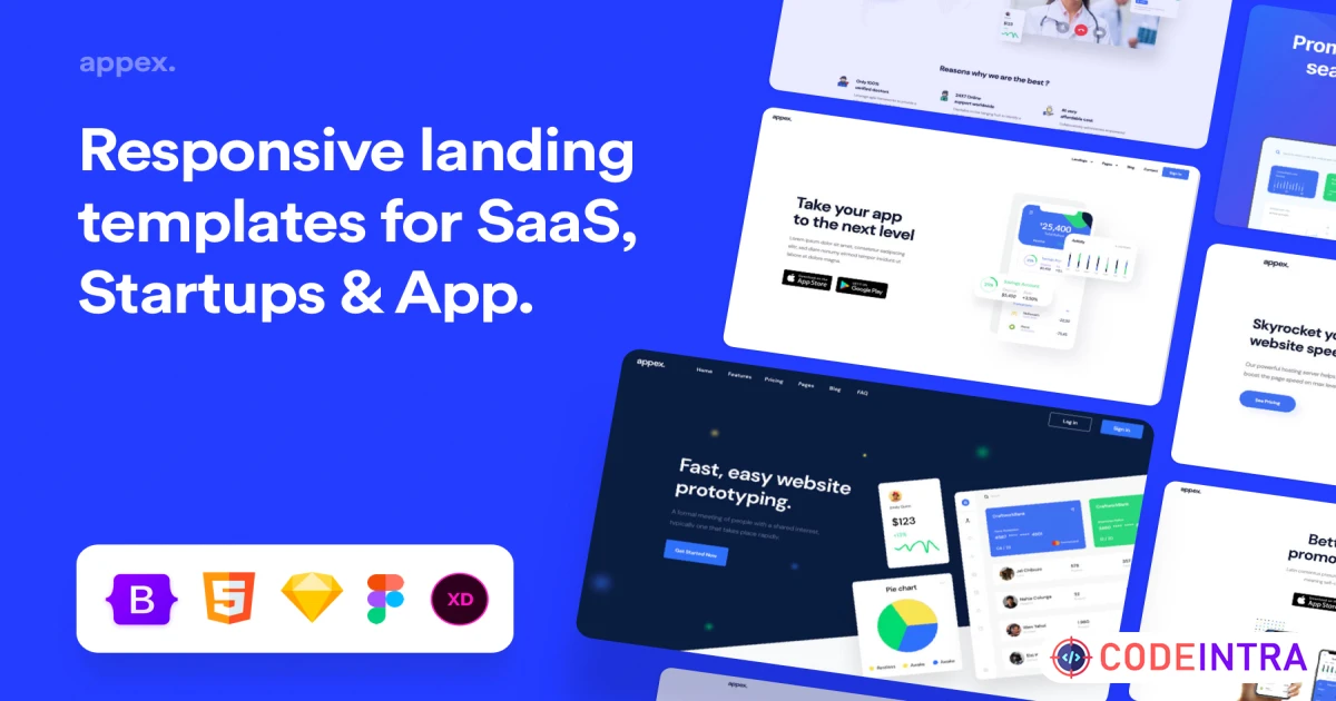 Product featured image Appex - Bootstrap 5 Landing Templates - Codeintra