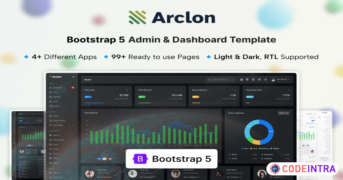 Product featured image Arclon - Admin & Dashboard Template - Codeintra