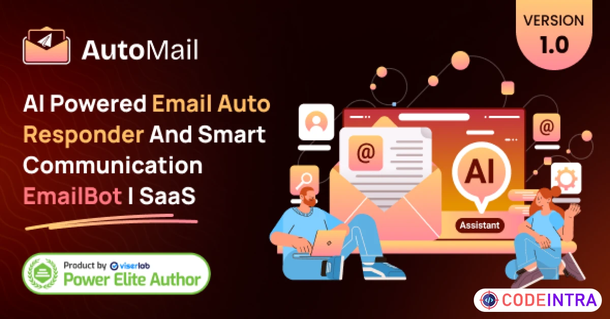 Product featured image AutoMail - AI Powered Email Auto Responder And Smart Communication EmailBot | SaaS - Codeintra