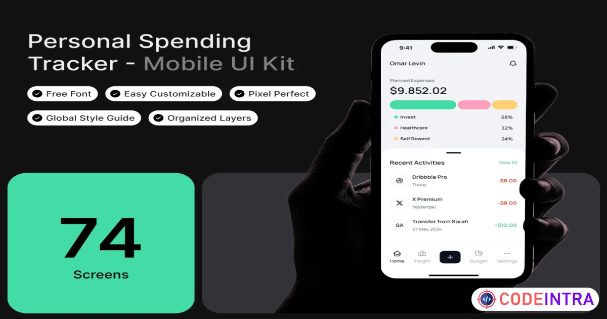 BalancePro - Personal Spending Tracker App UI kit - Figma Resources - Codeintra