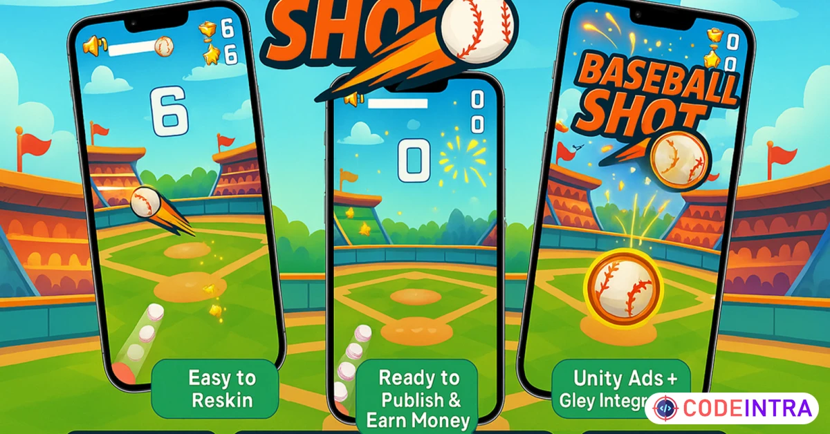 Product featured image Baseball Shot Mobile Game Unity
 - Codeintra