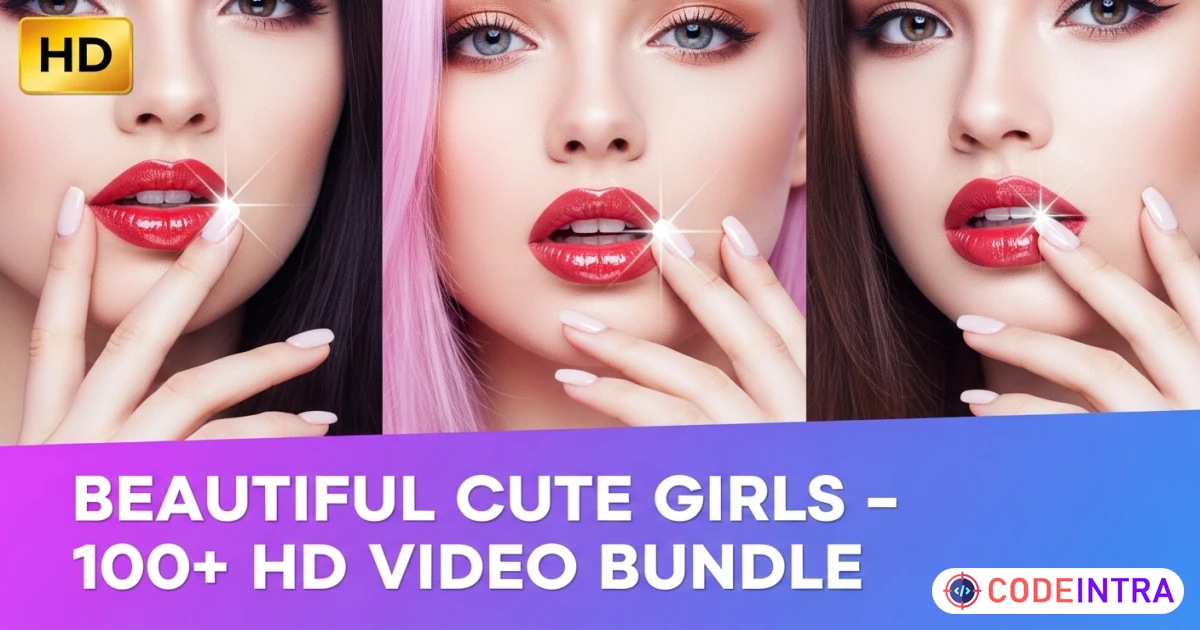 Product featured image Beautiful Cute Girls 100+ HD Video Bundle Ready to Monetize - Codeintra
