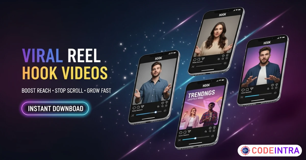 Product featured image Best Reel Hook Videos Pack to Make Instagram Reels Go Viral Fast - Codeintra