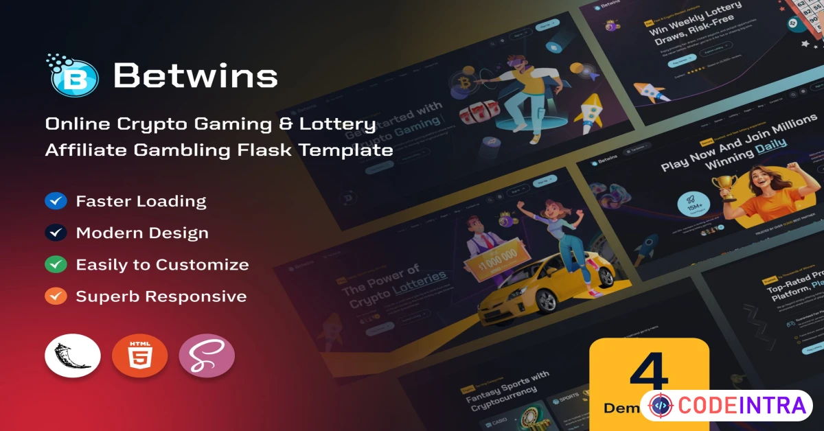 Product featured image Betwins - Online Crypto Gaming & Lottery Affiliate - Codeintra