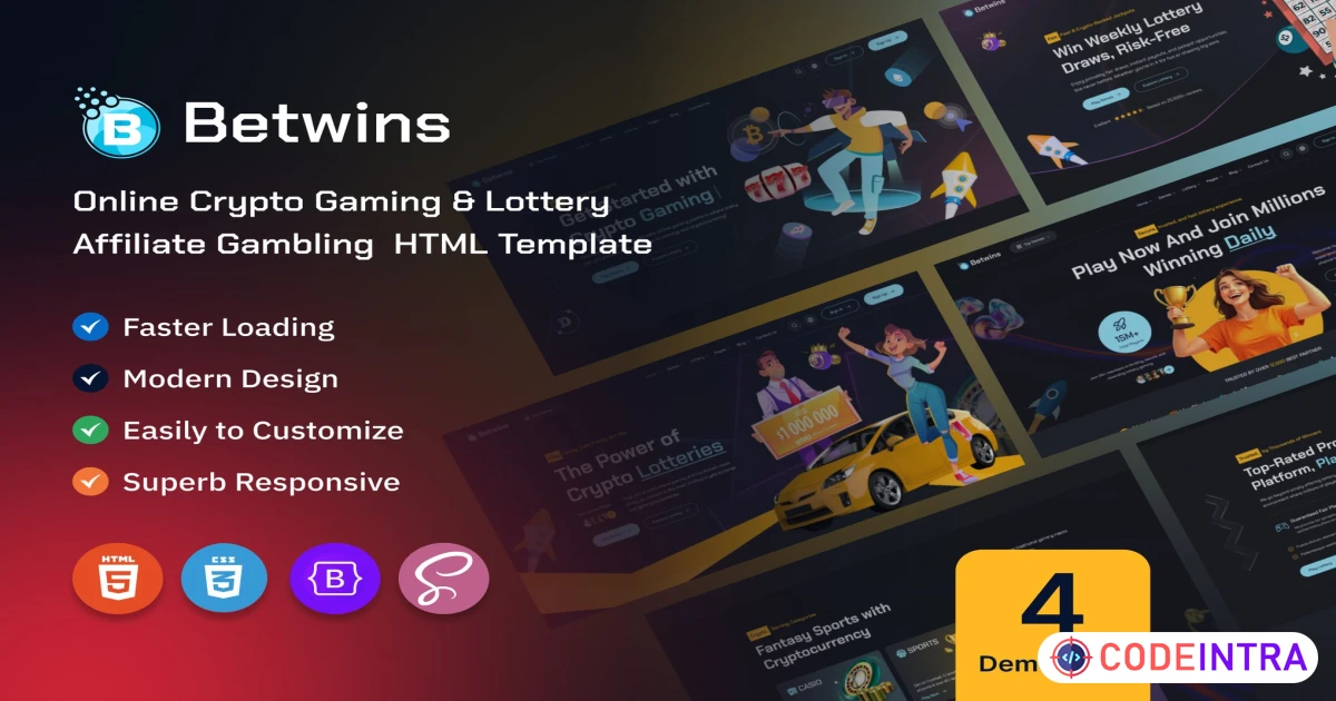 Product featured image Betwins - Online Crypto Gaming & Lottery Affiliate - Codeintra
