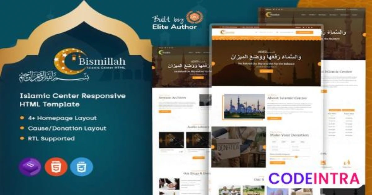 Bismillah - Islamic Center HTML Template - Codeintra