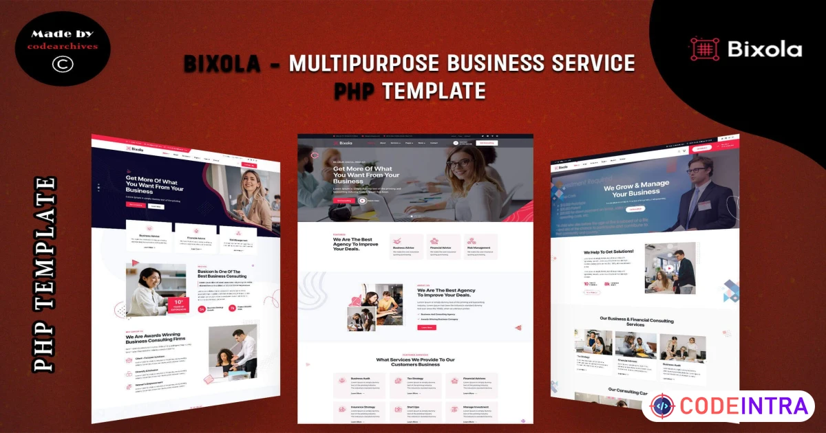 Product featured image Bixola -Multipurpose Business Service PHP Template - Codeintra