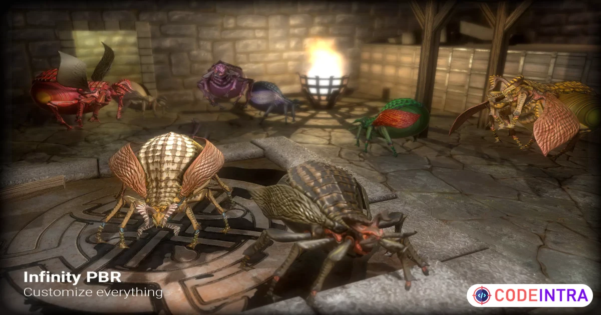 Bomber Bug - Explosive Insect Monster - Fantasy RPG | 3D Creatures | Unity Assets - Codeintra