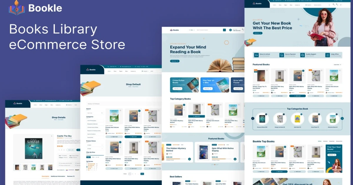 Bookle - Books Library eCommerce Store - Codeintra