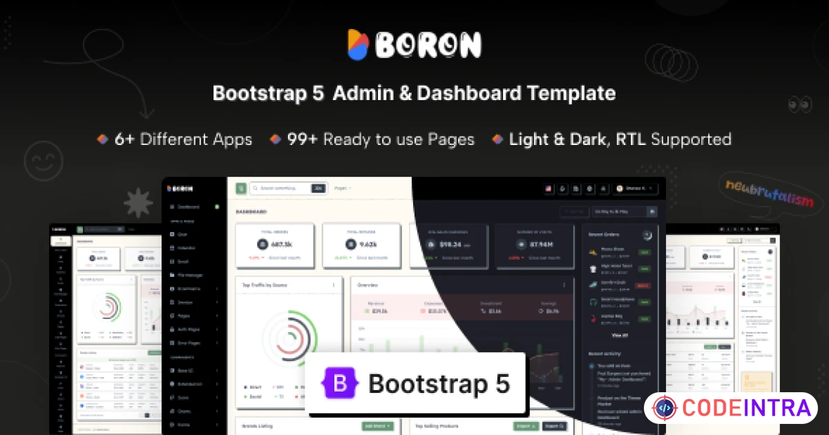 Product featured image Boron - Admin & Dashboard Template - Codeintra